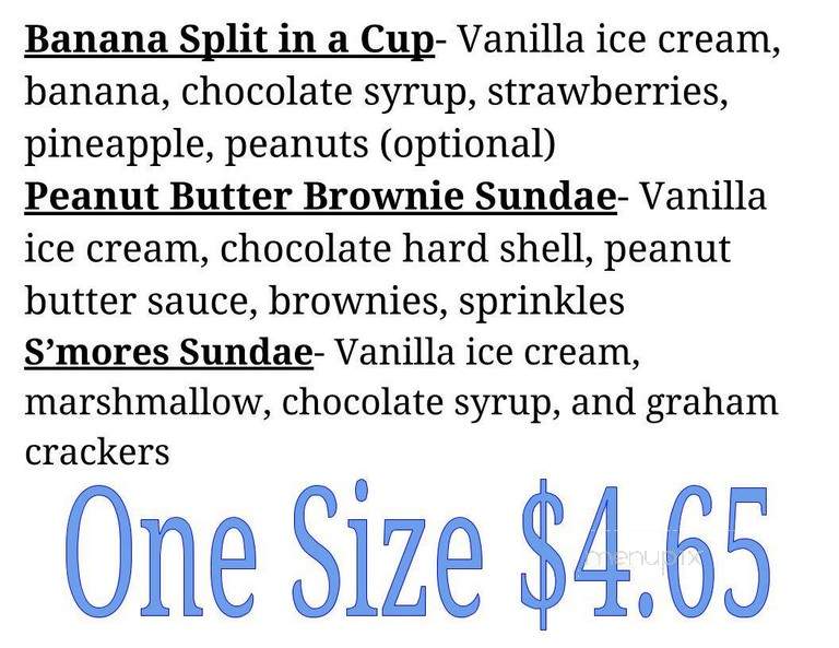 Abraham's Creek Ice Cream - Wyoming, PA menu_pic