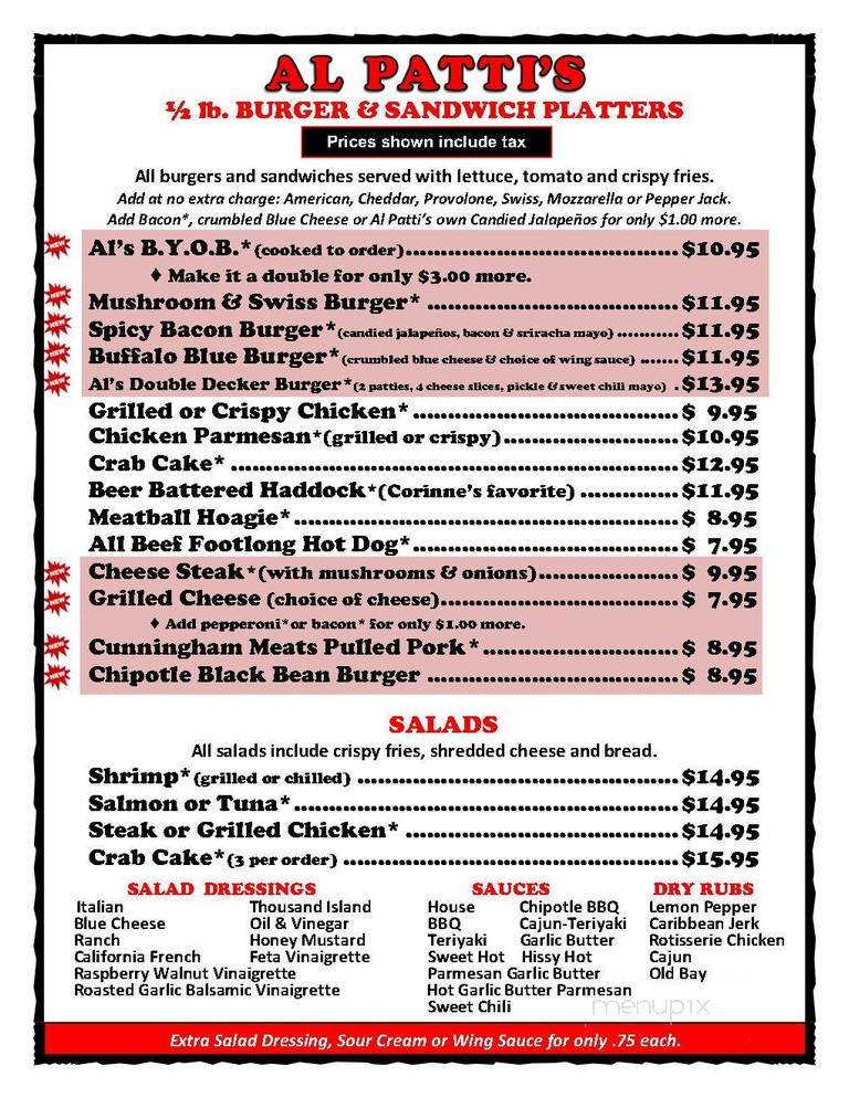 Al Patti's Bar & Grill - Indiana, PA menu_pic