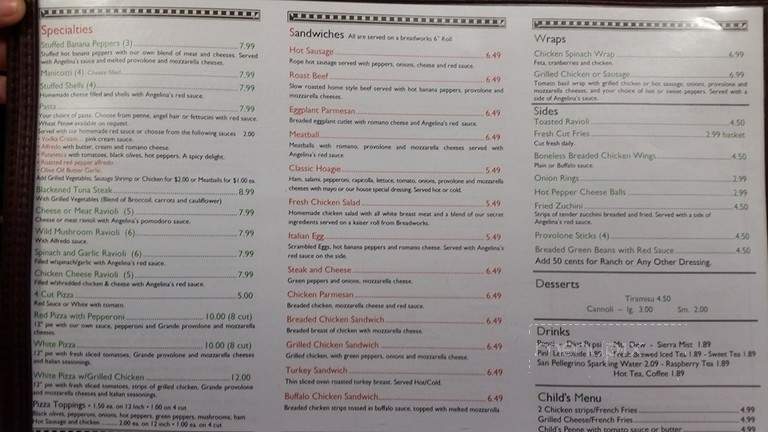Angelina's Piccolo - Uniontown, PA menu_pic