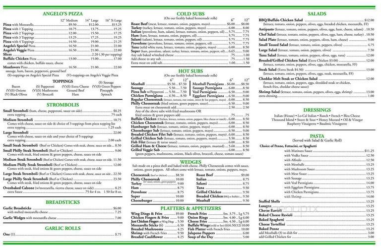 Angelo's Pizzeria - Boalsburg, PA menu_pic