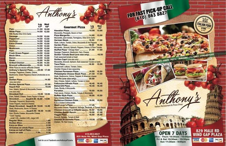 Anthony's Italian Rest & Pizza - Wind Gap, PA
