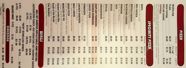 Baldini's - Eagleville, PA menu_pic