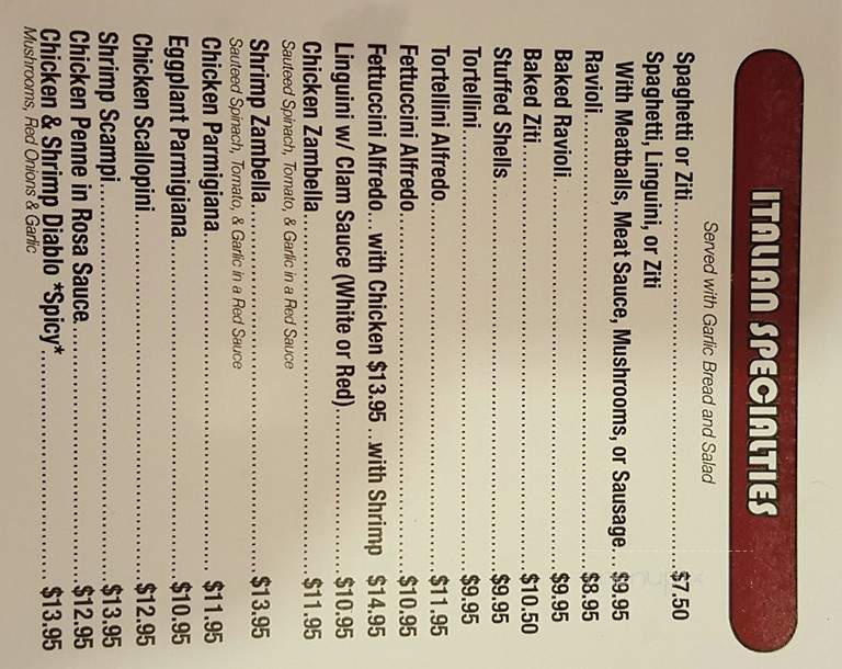 Baldini's - Eagleville, PA menu_pic