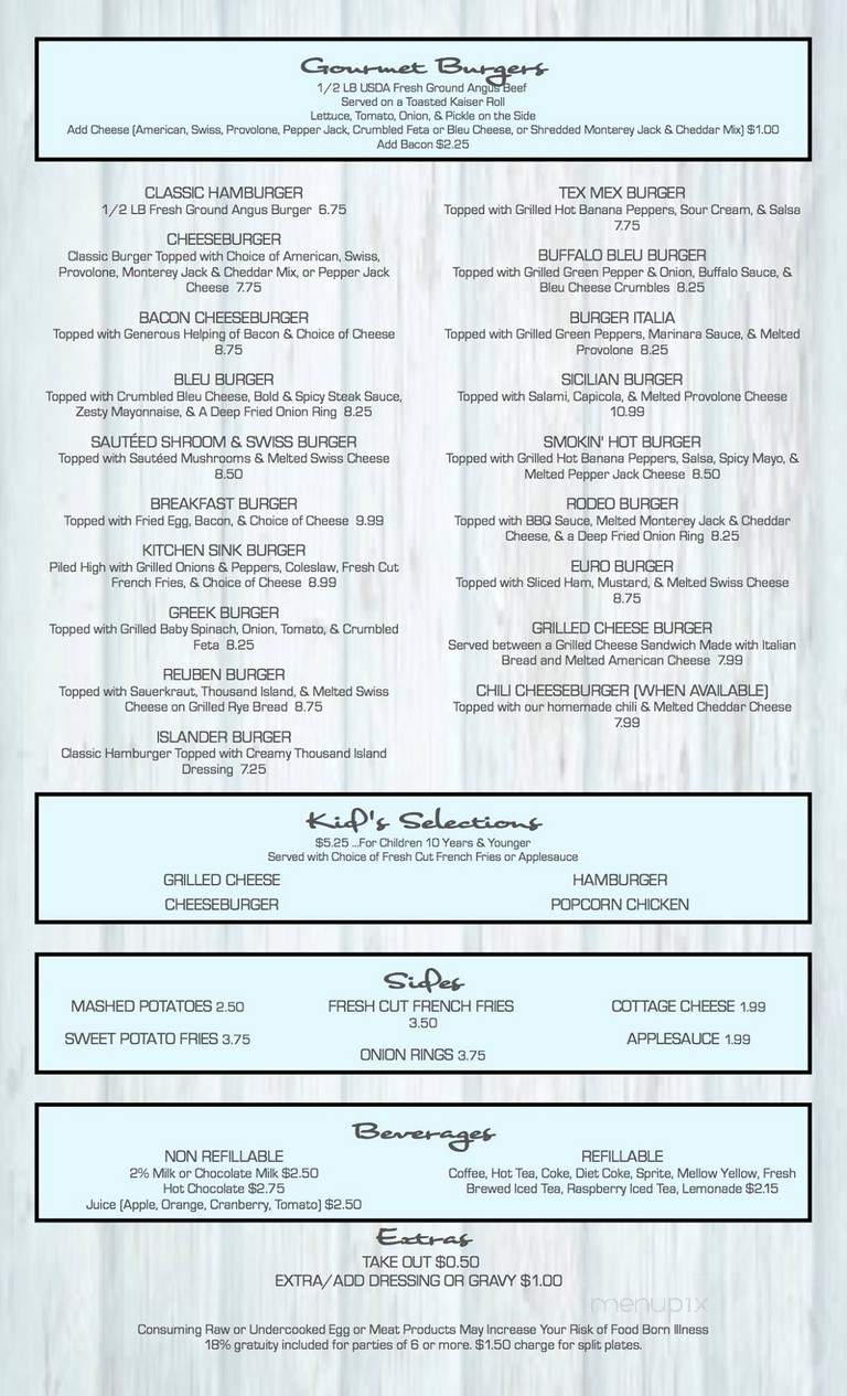 Beach House Restaurant - Finleyville, PA menu_pic