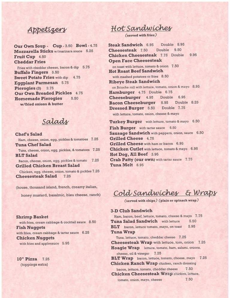 Bert's Steakhouse & Restaurant - Palmerton, PA menu_pic