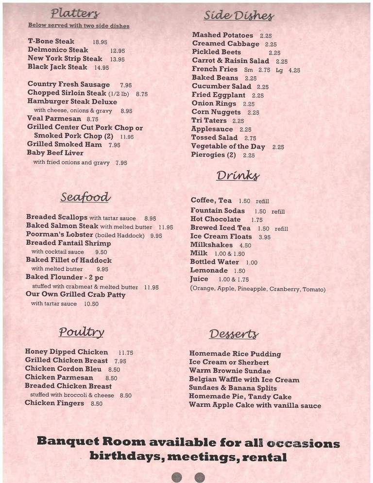 Bert's Steakhouse & Restaurant - Palmerton, PA menu_pic