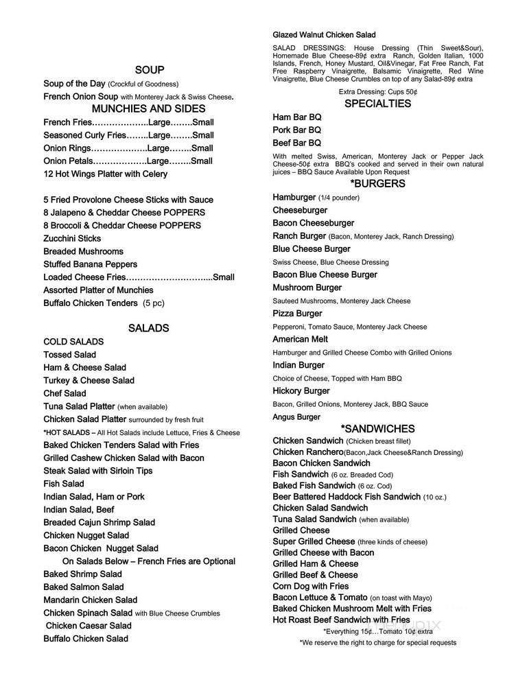 Bert's Wooden Indian - Beaver, PA menu_pic
