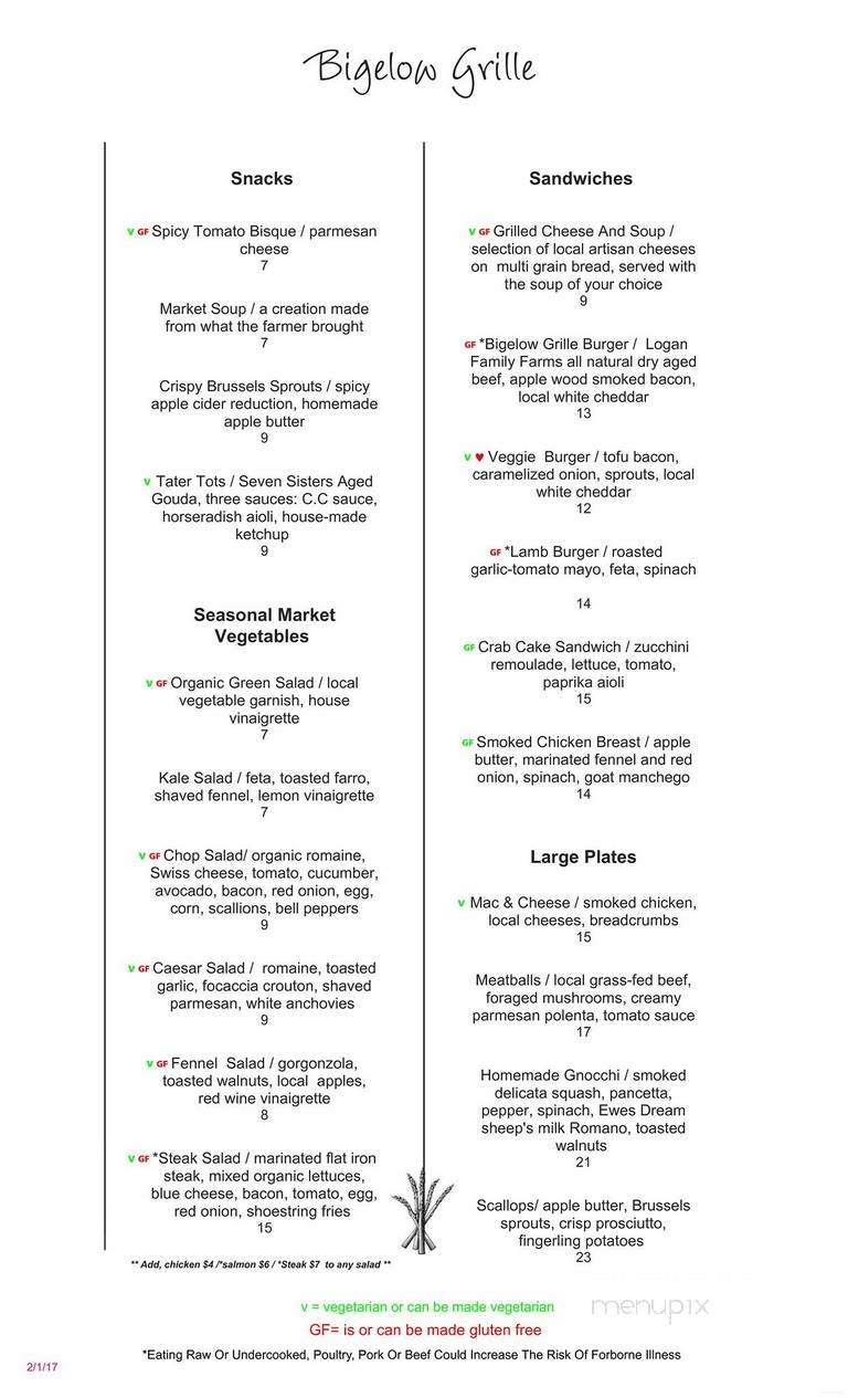 Bigelow Grille - Pittsburgh, PA menu_pic