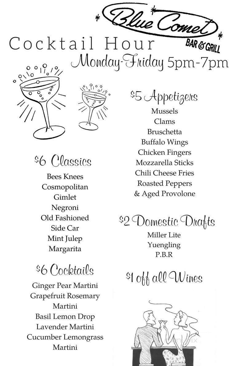 Blue Comet Bar & Grill - Glenside, PA menu_pic