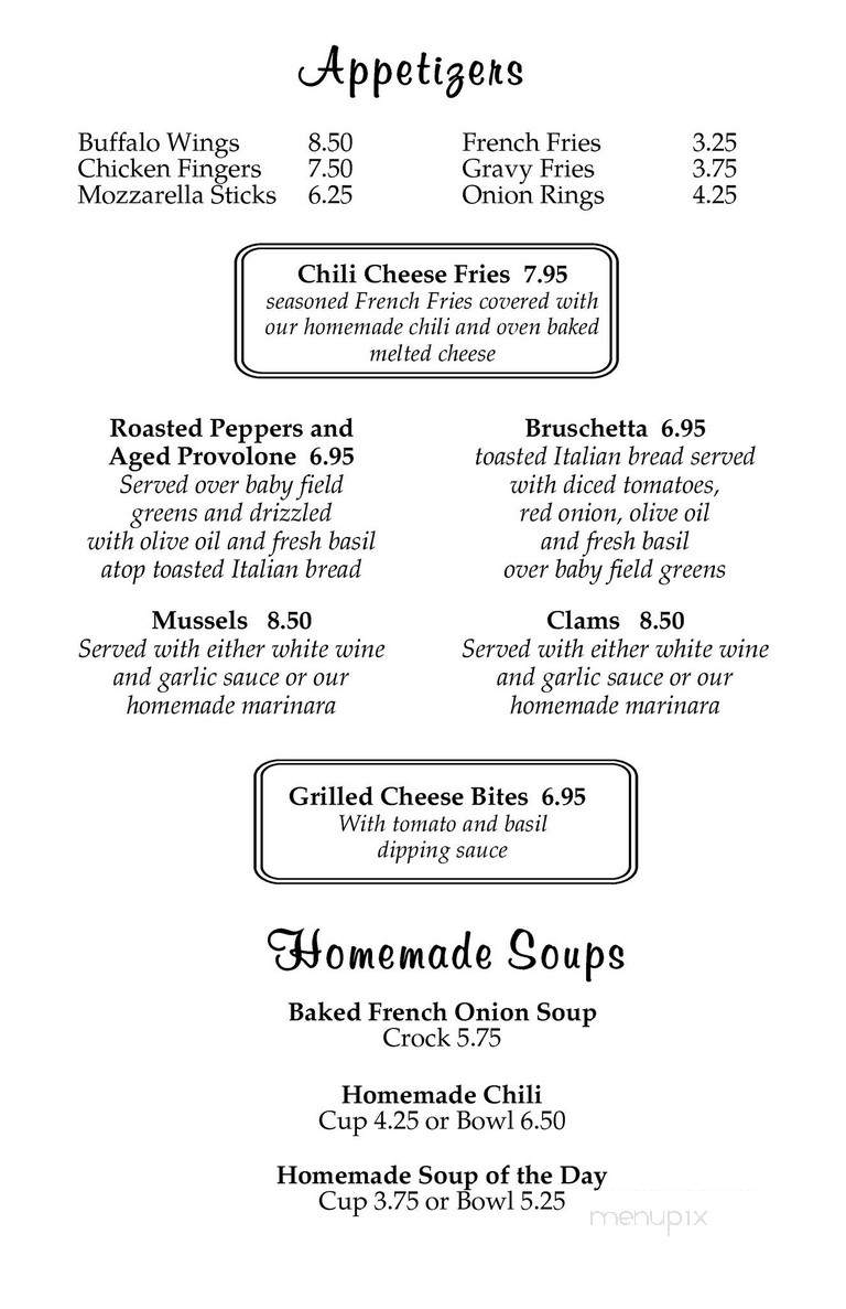 Blue Comet Bar & Grill - Glenside, PA menu_pic