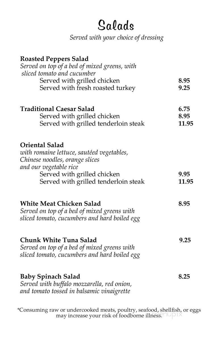 Blue Comet Bar & Grill - Glenside, PA menu_pic