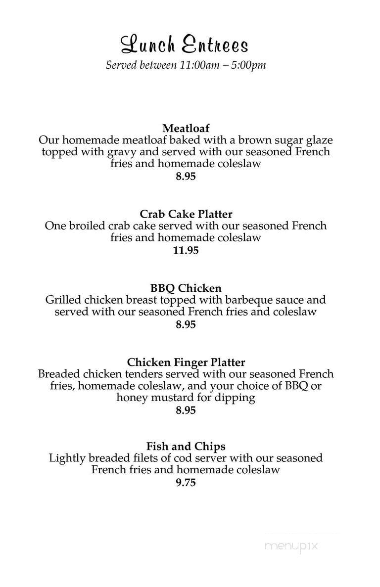 Blue Comet Bar & Grill - Glenside, PA menu_pic