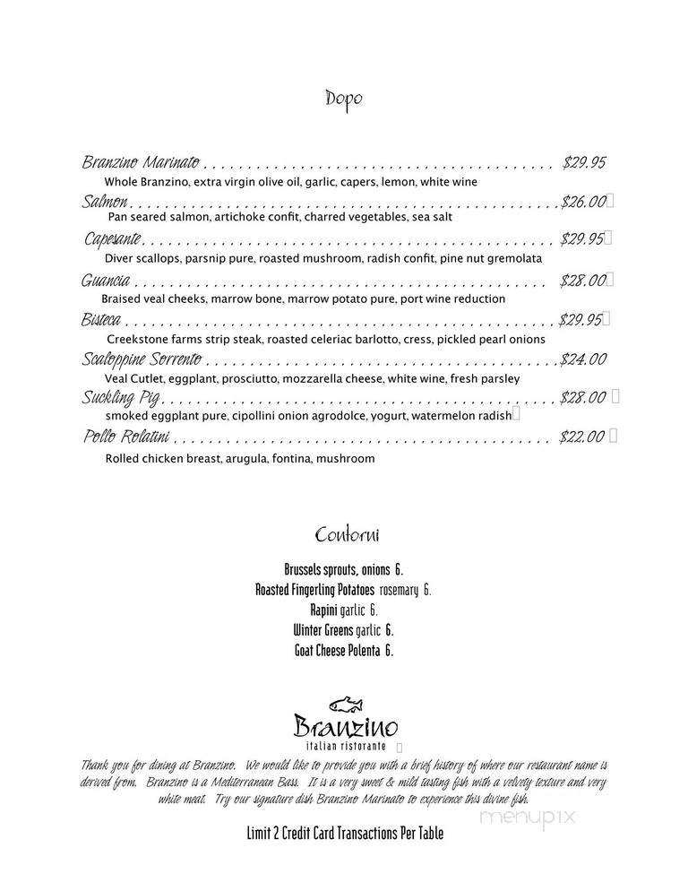 Branzino Restaurant - Philadelphia, PA menu_pic