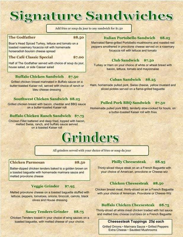 Cafe 210 West - State College, PA menu_pic
