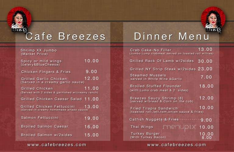 Cafe Breezes - Philadelphia, PA menu_pic
