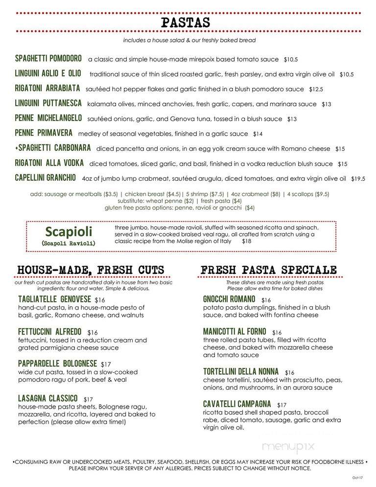Cafe Michelangelo - Philadelphia, PA menu_pic