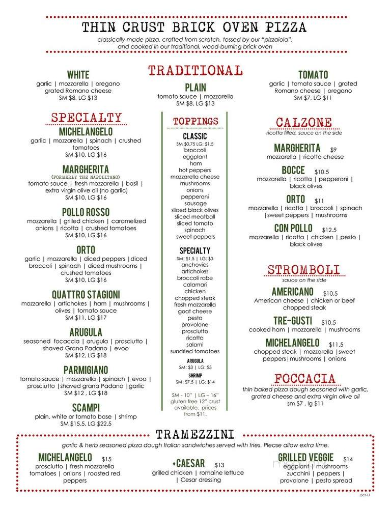 Cafe Michelangelo - Philadelphia, PA menu_pic