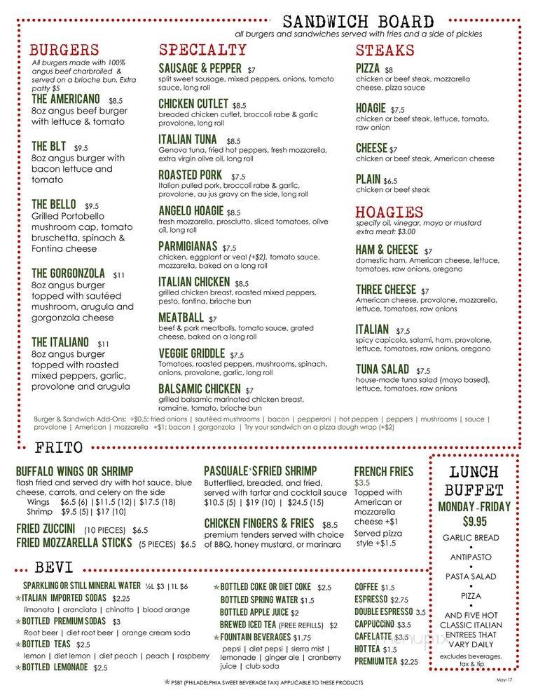 Cafe Michelangelo - Philadelphia, PA menu_pic