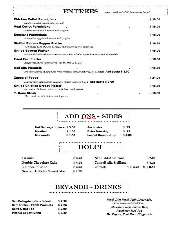 Capri Pizza & Restaurant - Paradise, PA menu_pic