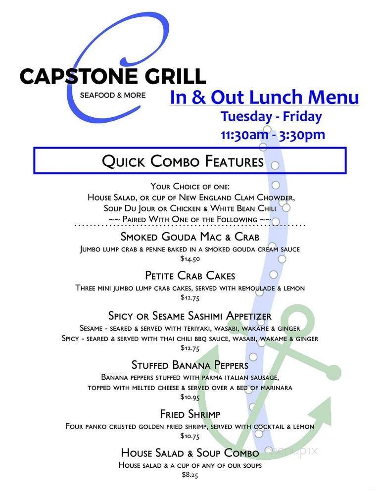 Capstone Grill - McMurray, PA menu_pic