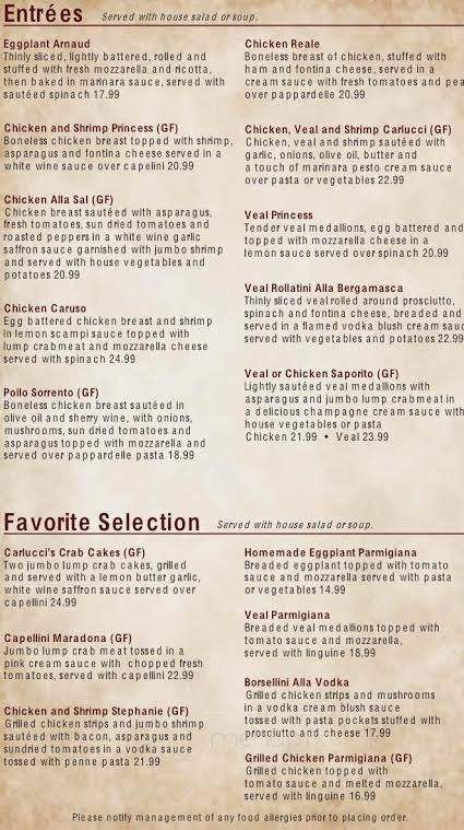 Carlucci's Grill - Yardley, PA menu_pic