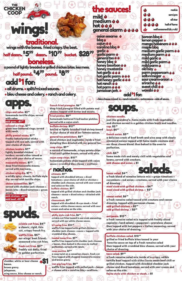 Chicken Coop - Wilkes Barre, PA menu_pic