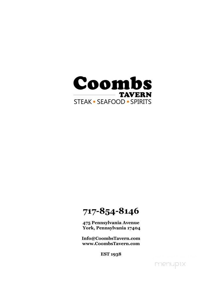 Coomb's - York, PA menu_pic