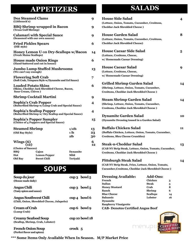 Coomb's - York, PA menu_pic
