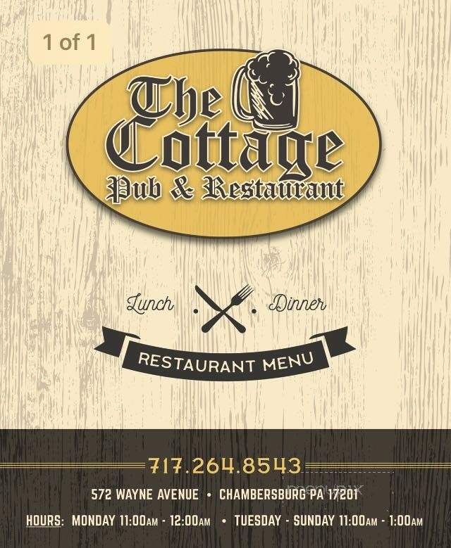 Cottage Family Restaurant - Chambersburg, PA menu_pic