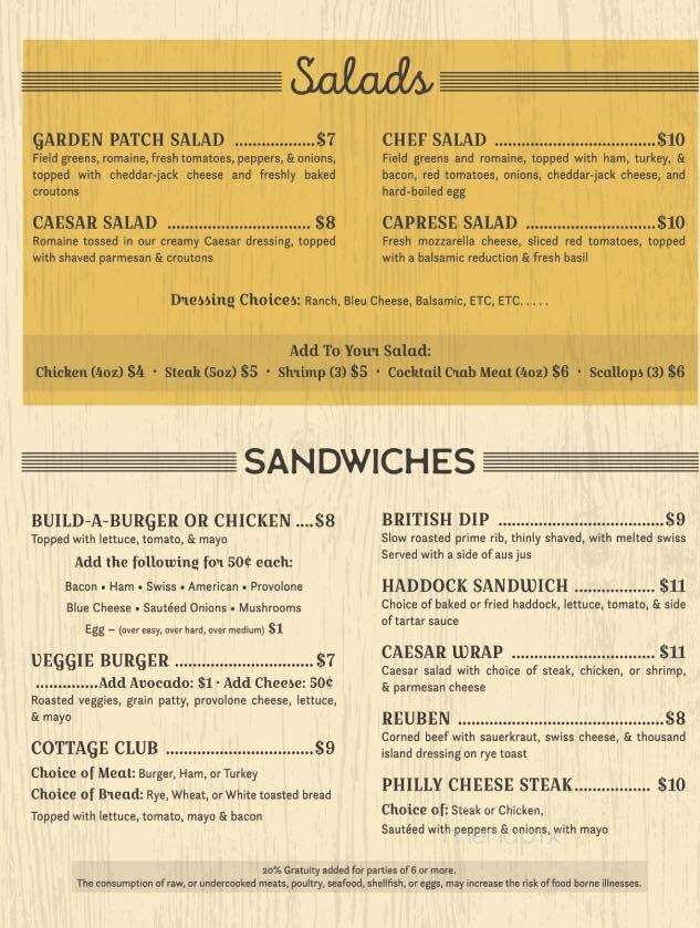 Cottage Family Restaurant - Chambersburg, PA menu_pic