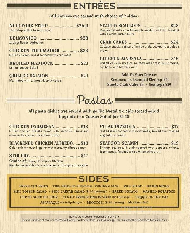 Cottage Family Restaurant - Chambersburg, PA menu_pic