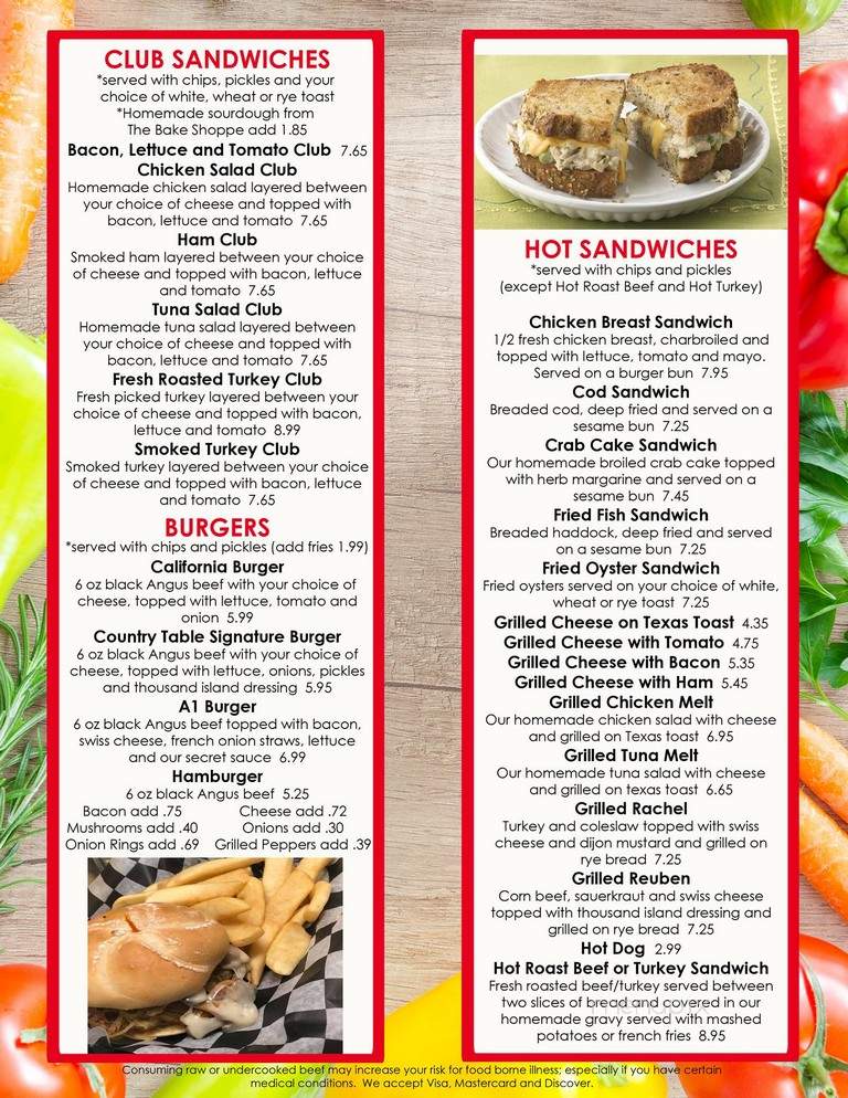 Country Table Family Restaurant - Mount Joy, PA menu_pic