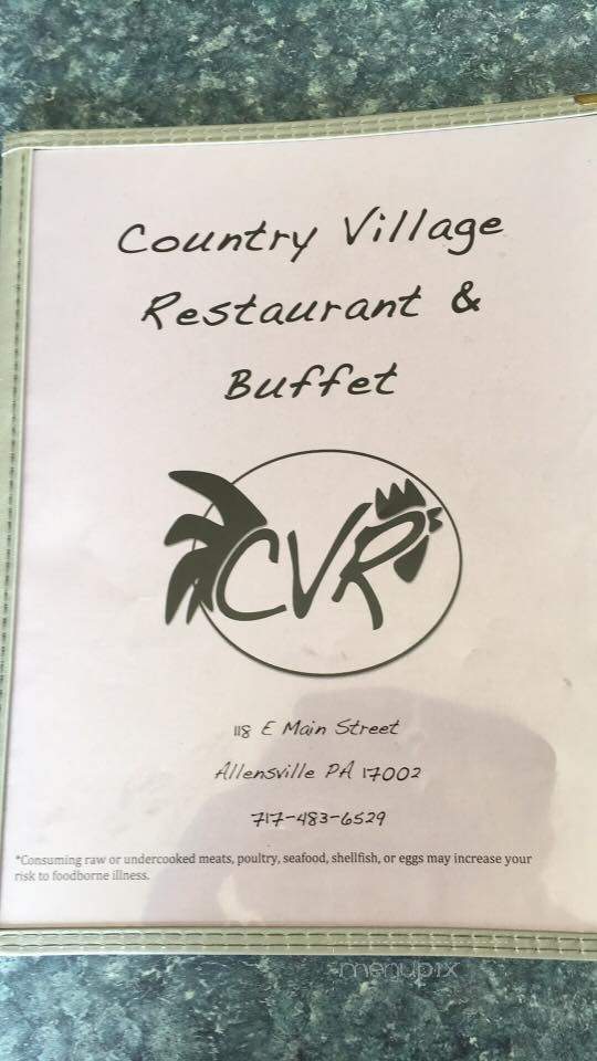 Country Village Restaurant - Allensville, PA menu_pic