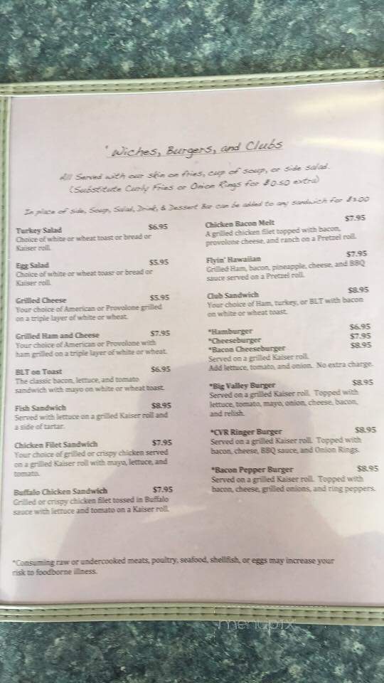 Country Village Restaurant - Allensville, PA menu_pic