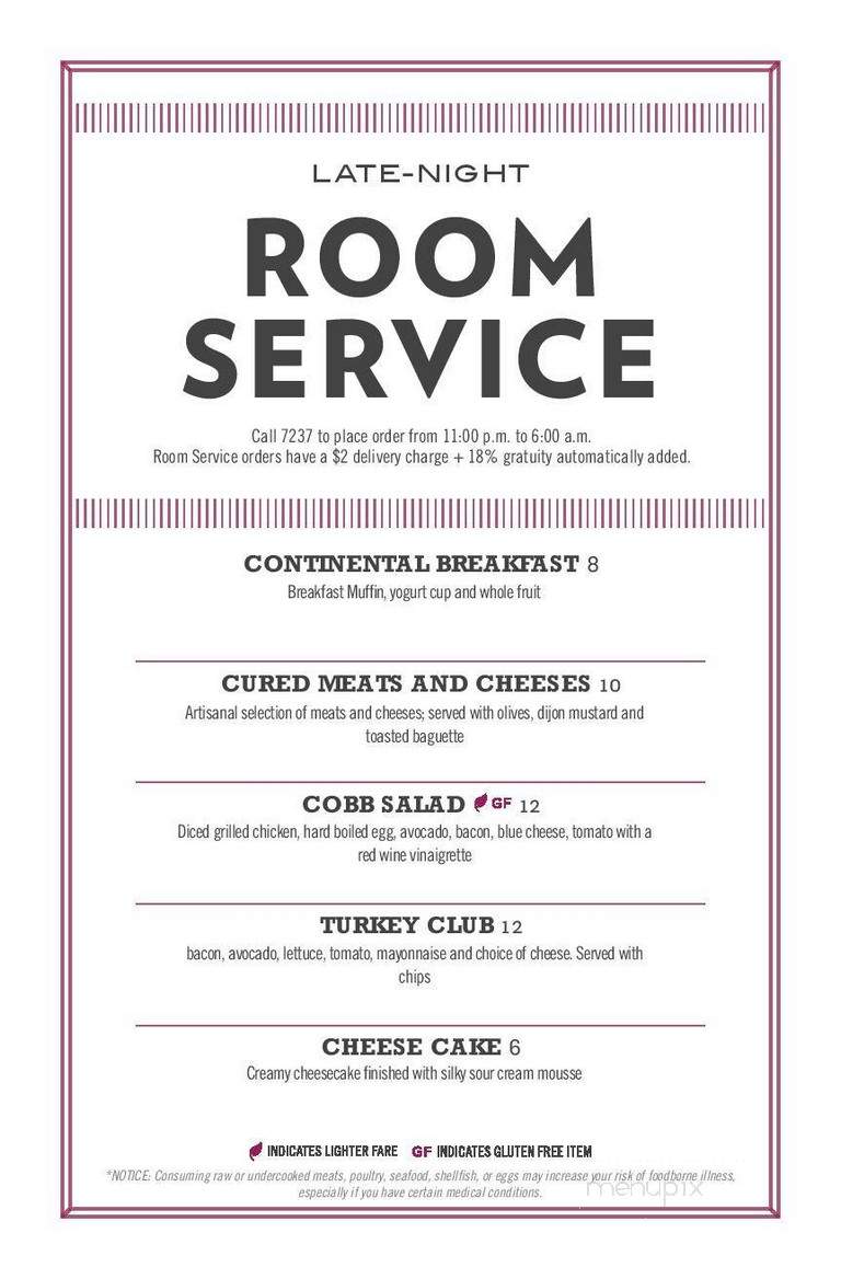 Crowne Plaza-Pittsburgh South - Pittsburgh, PA menu_pic