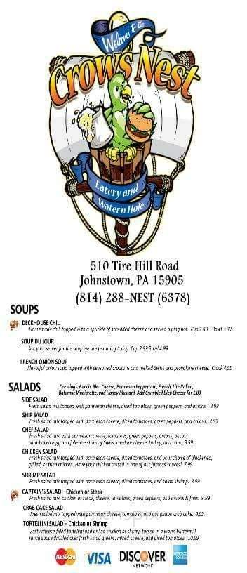 Crows Nest - Sharpsburg, PA menu_pic