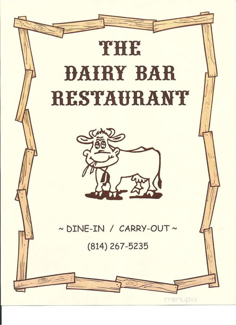 Dairy Bar - Berlin, PA menu_pic