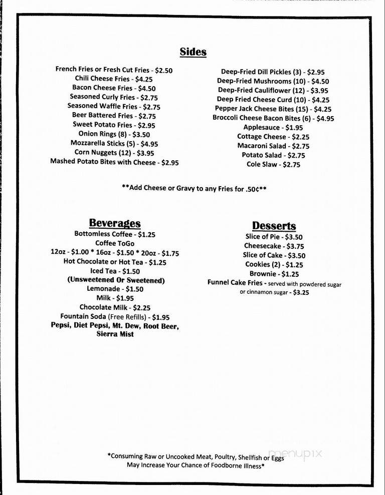 Downey's - Ulysses, PA menu_pic