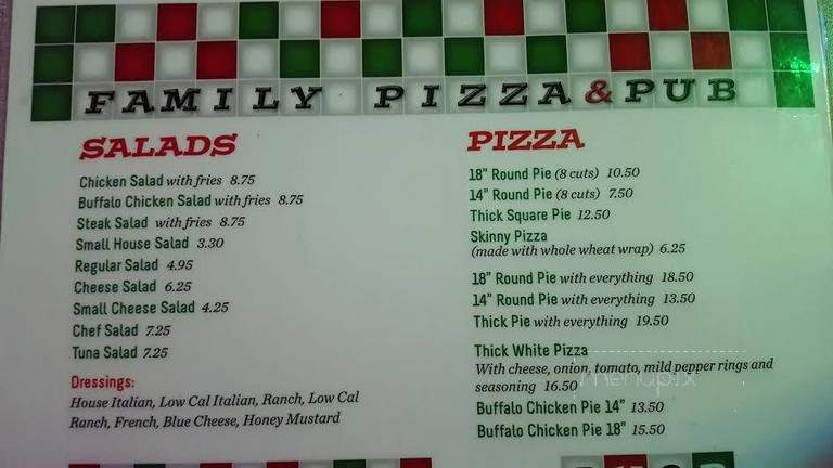 Family Pizza & Pub - Altoona, PA menu_pic