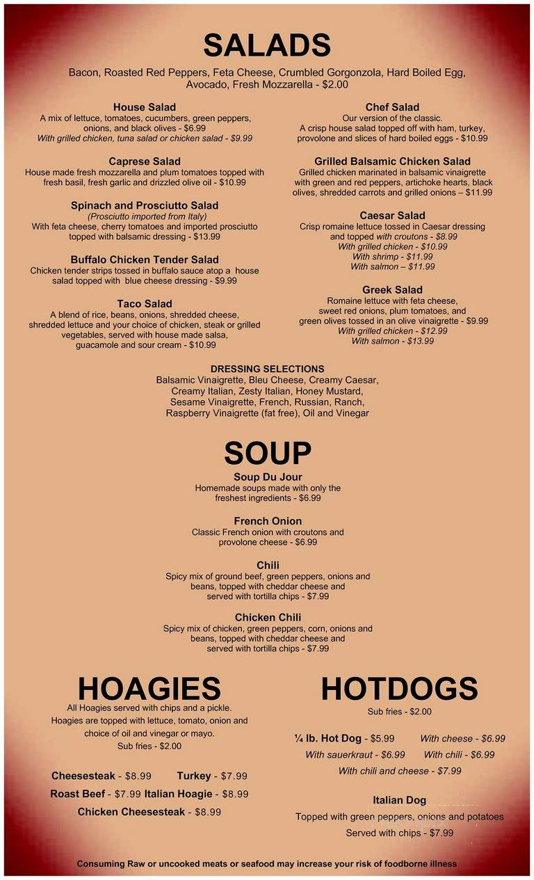 Fran's Pub - New Hope, PA menu_pic
