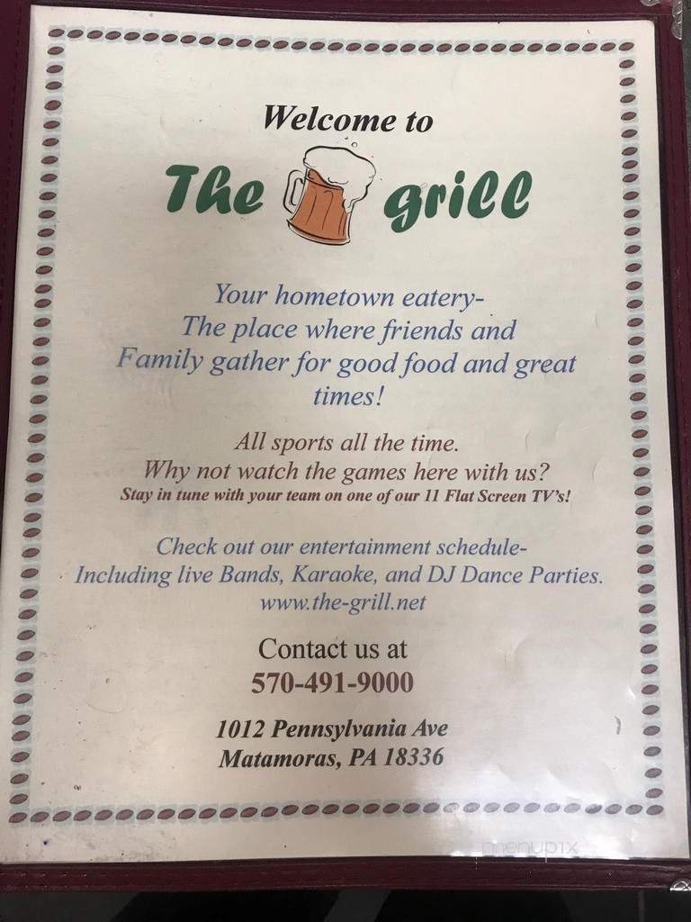Grill - Matamoras, PA menu_pic