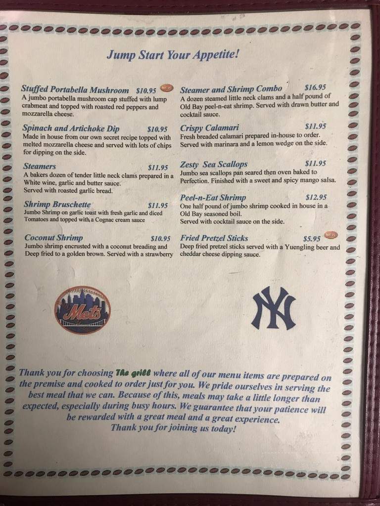 Grill - Matamoras, PA menu_pic