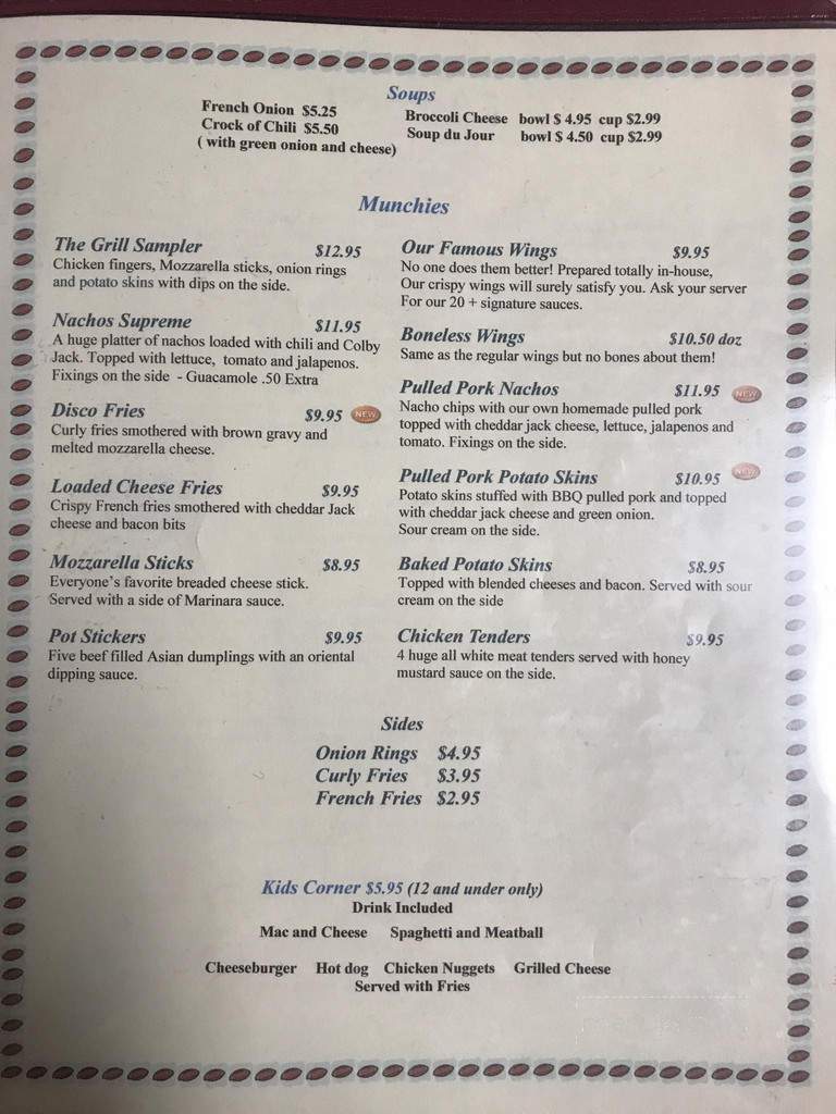 Grill - Matamoras, PA menu_pic