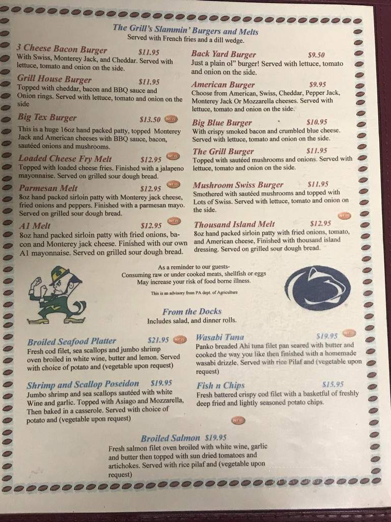 Grill - Matamoras, PA menu_pic