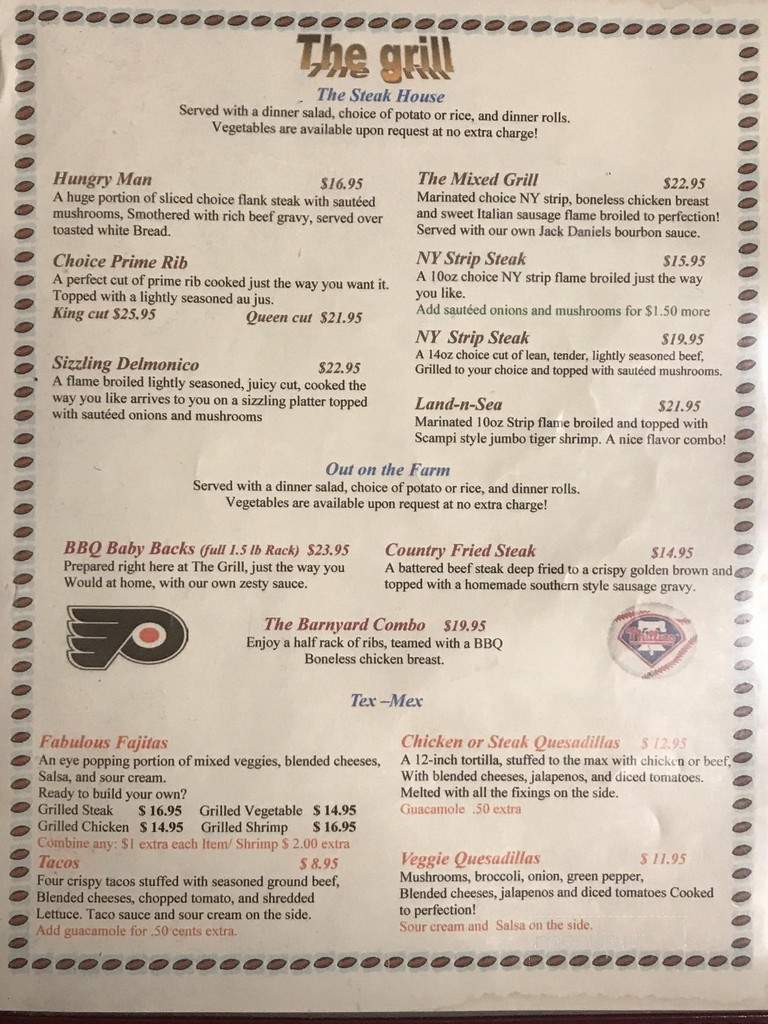 Grill - Matamoras, PA menu_pic