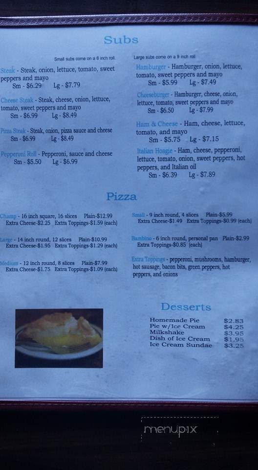 Hobo's Family Restaurant - Hyndman, PA menu_pic