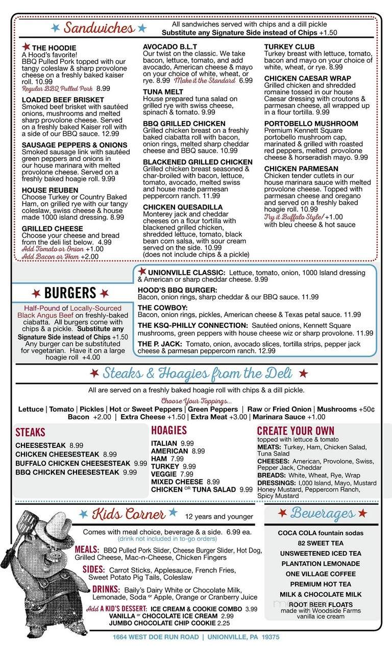 Hood's BBQ and Deli - Unionville, PA menu_pic