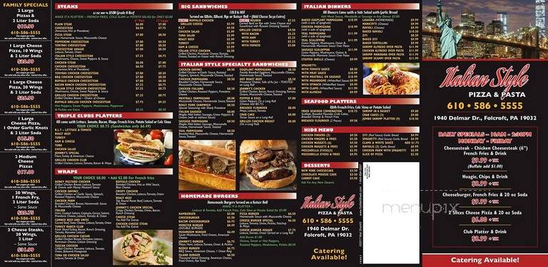 Italian Style Pizza - Folcroft, PA menu_pic