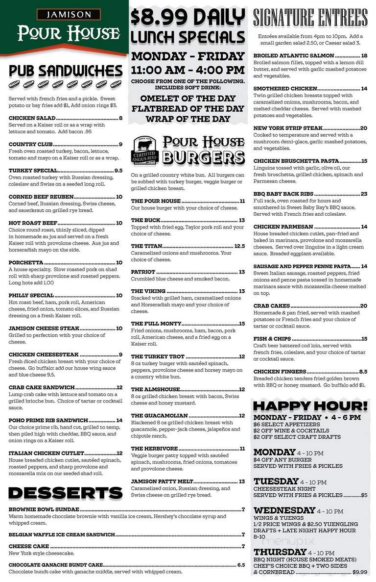 Jamison Grille - Jamison, PA menu_pic