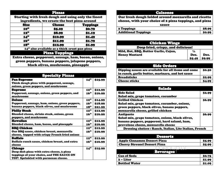 Jezepe's Pizza & Subs - Cochranton, PA menu_pic